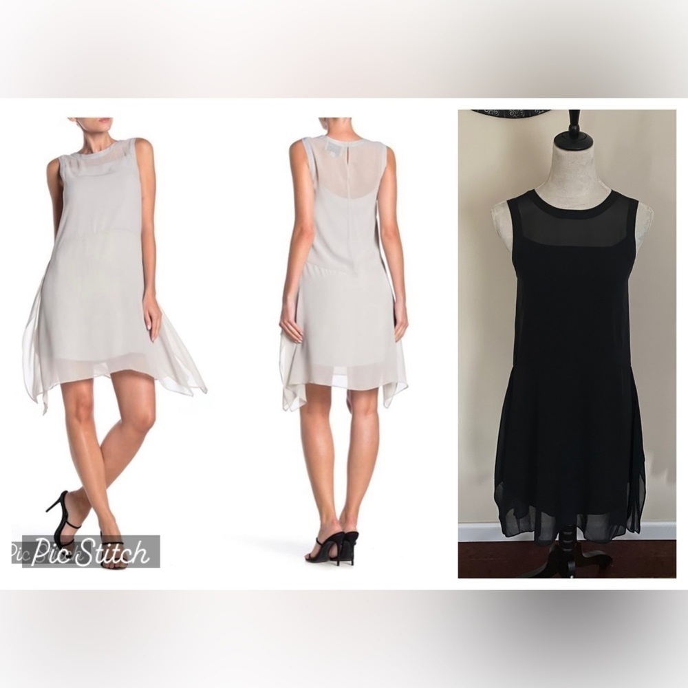 All Saints BLACK LYRA Sheer Shift Dress
